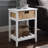 Walnut and Natural Accent Table with Woven Basket-97821422