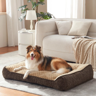 Lit pour chien orthopédique pour chien JOEJoy, grand lit de soutien pour chien avec côtés très épais, canapé pour lit doux pour animal de compagnie, housse de lit pour chien lavable à la machine