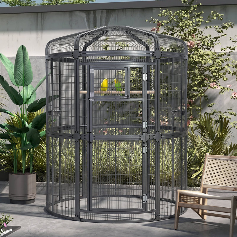 Cage à volière ronde 70 po, Gris