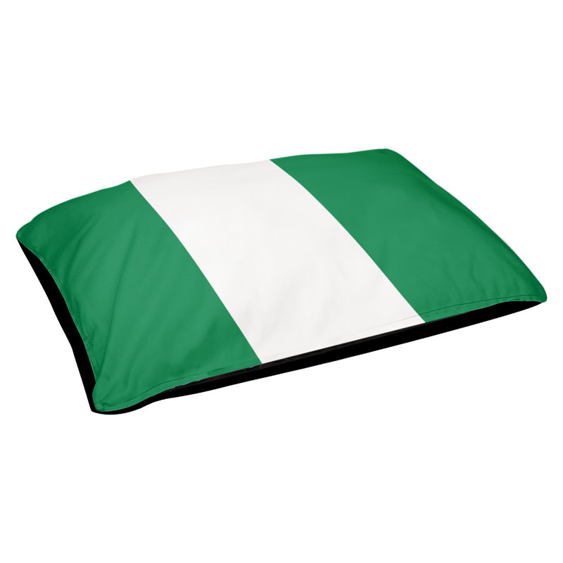 Coussin rectangulaire designer New York Bronx, Grand (L 40 po x l 50 po), Vert / blanc / vert