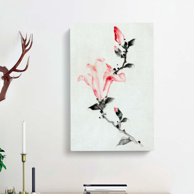 Large Pink Blossom by Katsushika Hokusai - Wrapped Canvas Painting