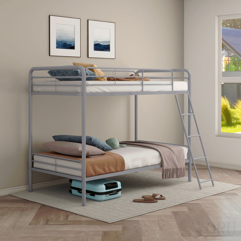 Glossy Silver Twin Over Twin Bunk Bed