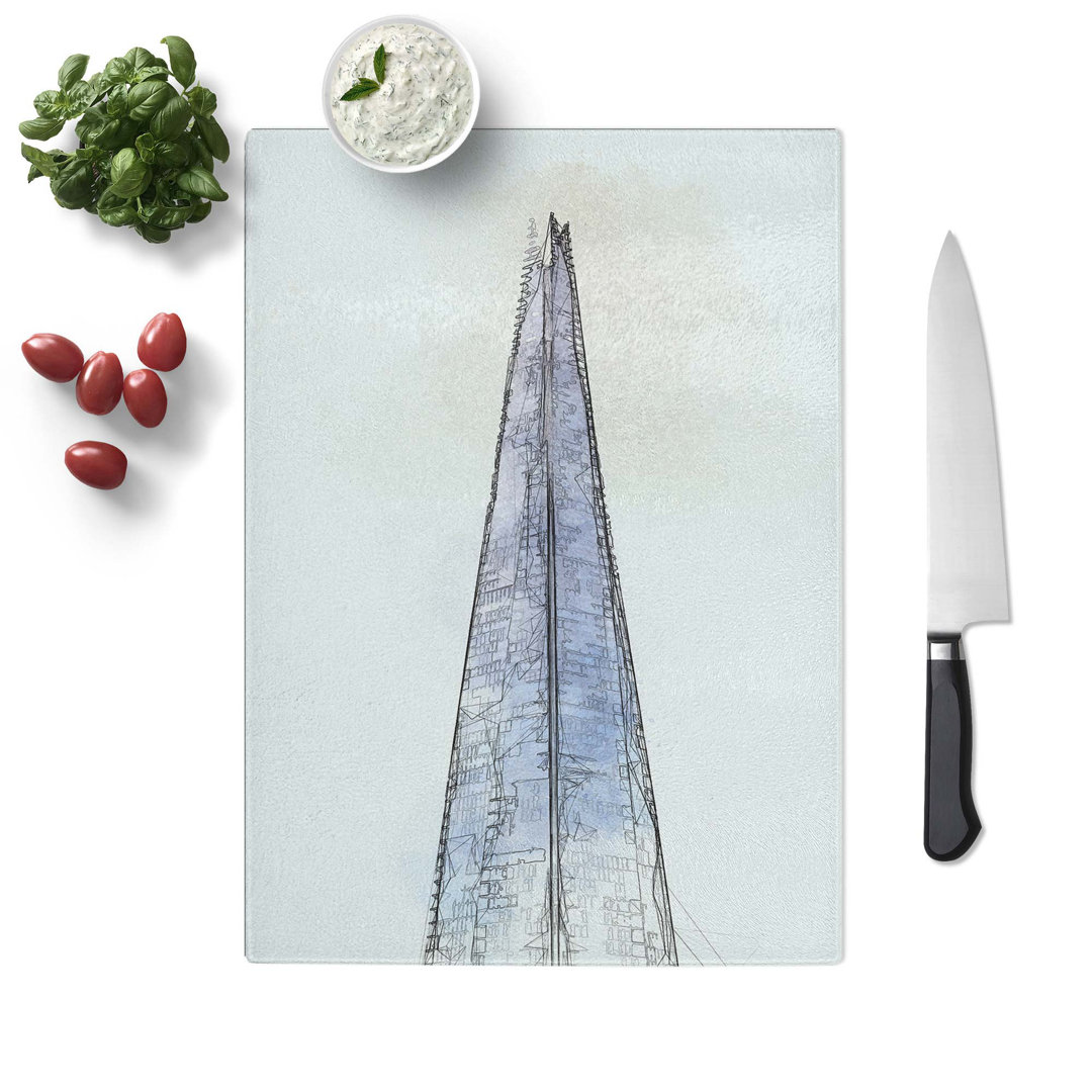 Tempered Glass The Shard in London in Abstract Chopping Board