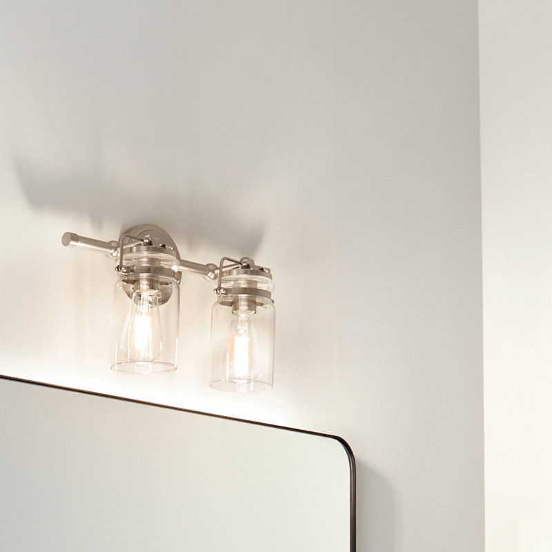 Éclairage pour salle de bain 2 lumières Winder, Nickel brossé
