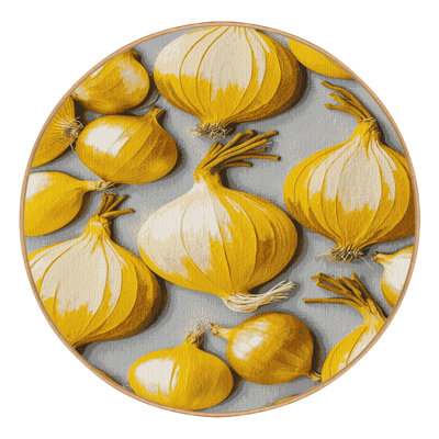 Washable Onion Yellow Vegetables Area Rug