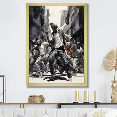 «Black and White Hip Hop Dance», art mural sur toile