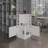 Modern White 43" Tall Bar Cabinet - Corner With 8 Wine Bottle And Storage 42" Double Door-1381072456