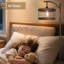 Lampe sur pied à arc avec télécommande et ampoule à DEL à intensité variable