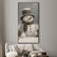 Très grand, reproduction d'art sur tissu - bonhomme de neige gris hivernal fantaisiste, décoration de chambre d'enfants - "Assemblage requis du cadre (cadre non fini)"-131380808