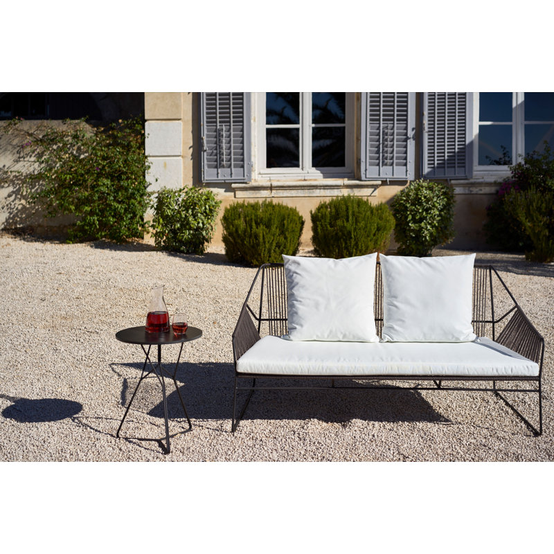 Serac Cross Legs End Table, Black HPL