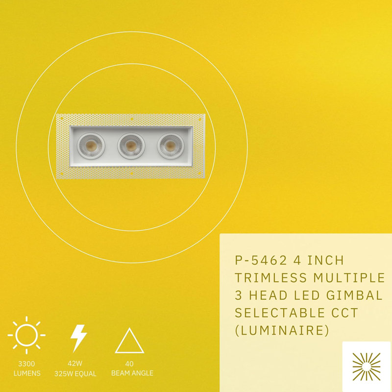 Guirlande à 4 têtes sans bord à 3 têtes de 42 po, 3300 lumens, 5cc