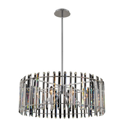 Viano 8 LT Chrome/Clear Chandelier Allegri