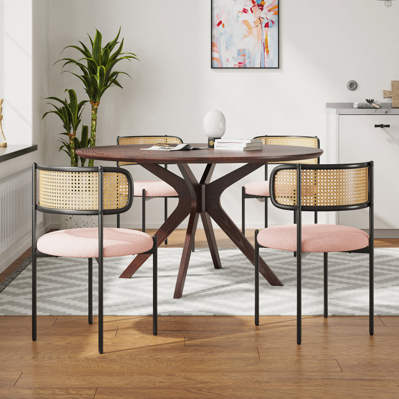 4 Person Round Dining Sets, Pink