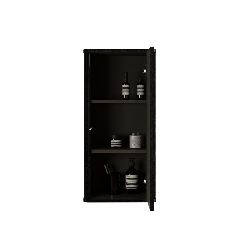Chic Bathroom Cabinet - Black Brown, With Striped Textures And Convenient Storage Side Patterns Functionality, Black