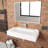 Pyramid 36" Wall Mounted Rectangular Solid Surface Bathroom Sink in Matte Finish - White, With Faucet Hole-872538469-898419830
