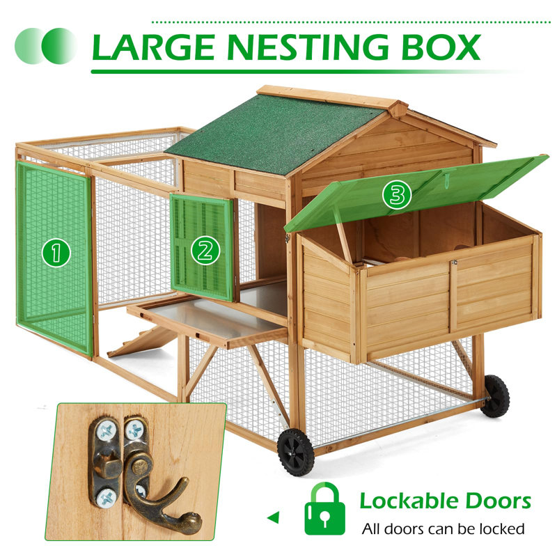 Datavian 27.39 ft² Chicken Coop with Roosting Bar