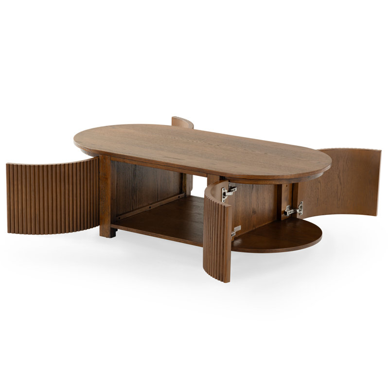 Table basse Christy Reeded, Chêne médium