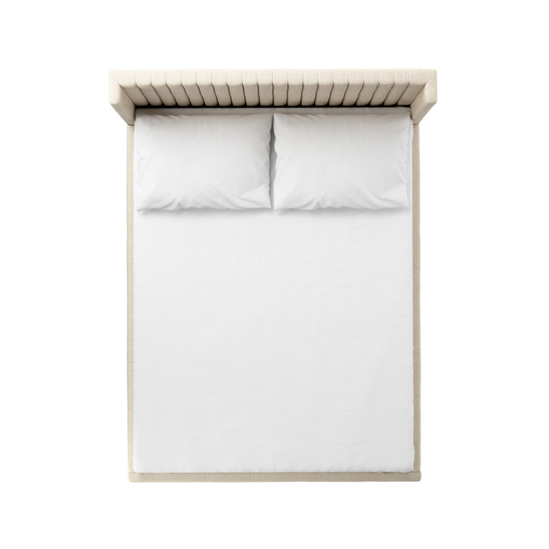 Lydia Upholstered Wingback Bed, King, Thames Cream