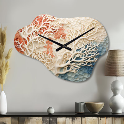 Grande horloge murale rose et blanche