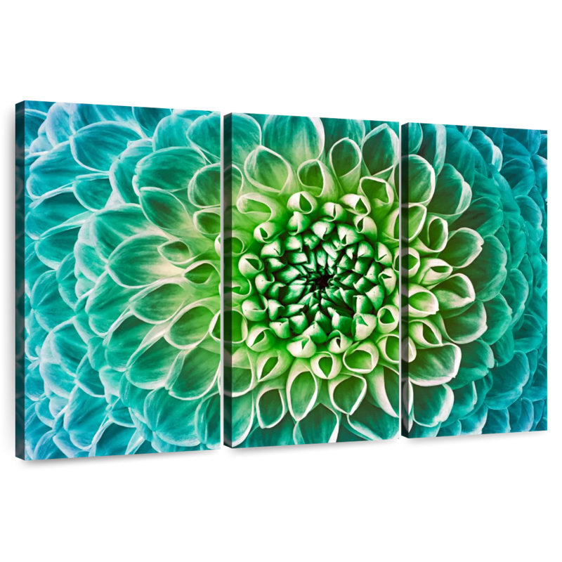 Harnek Turquoise Dahlia Flower, 32" H x 50" W