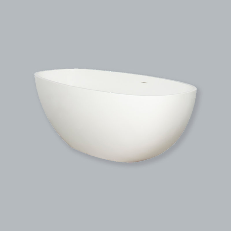65.2'' x 29.7'' Freestanding Soaking Solid Surface Bathtub