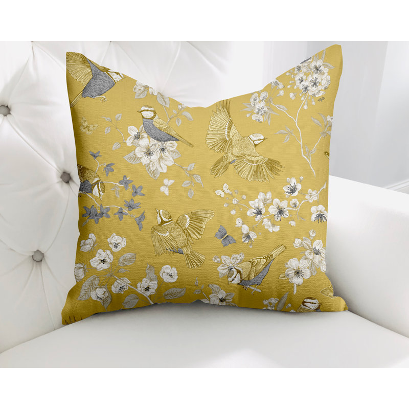  Housse de coussin en coton Cosette, L 17 po x H 17 po, Jaune