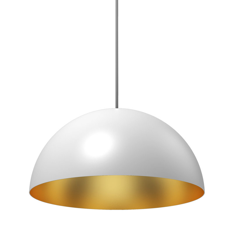 Domos Pendant - E26 Socket, Gold/White, 10" H x 20" W x 20" D, Yes