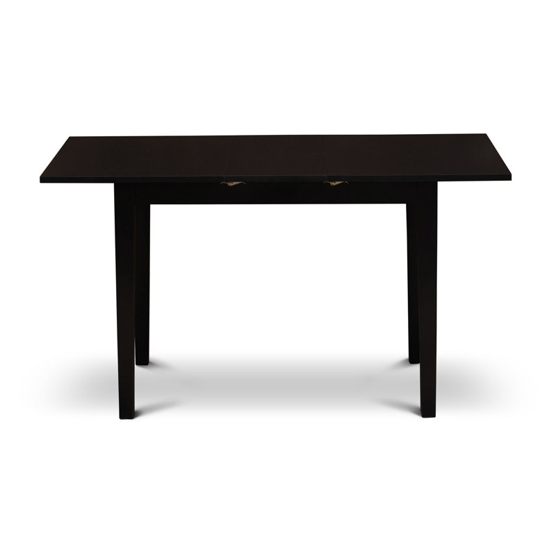5 Piece Kitchen Table Set for 4 Includes a Rectangle Dining Table with Butterfly Leaf and 4 Dining Room Chairs, Black, Black