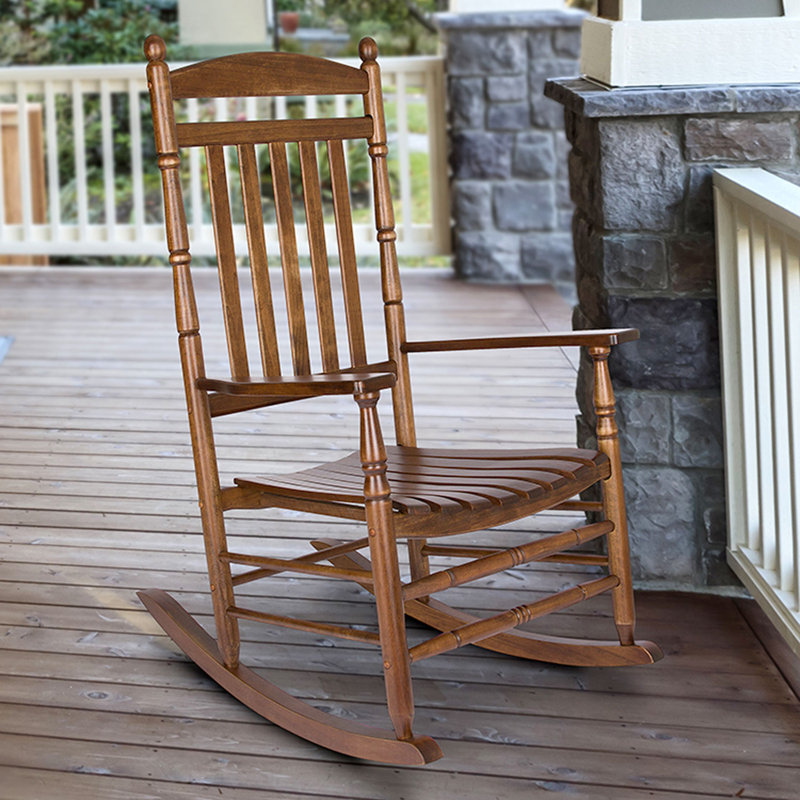 Chaise berçante d'extérieur Derrek, Chêne