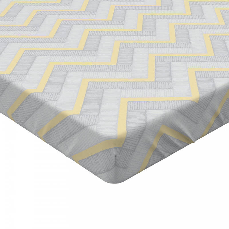 Microfiber Fitted Sheet, Twin Fitted Sheet, Gray Chevron