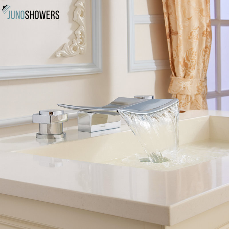 Robinet de lavabo de salle de bain à deux poignées Perugia - Finition chrome - Juno