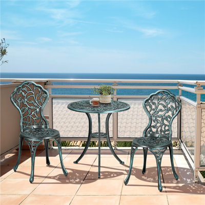 color  All Weather Table Set Antique Aluminium Bistro Dining Set