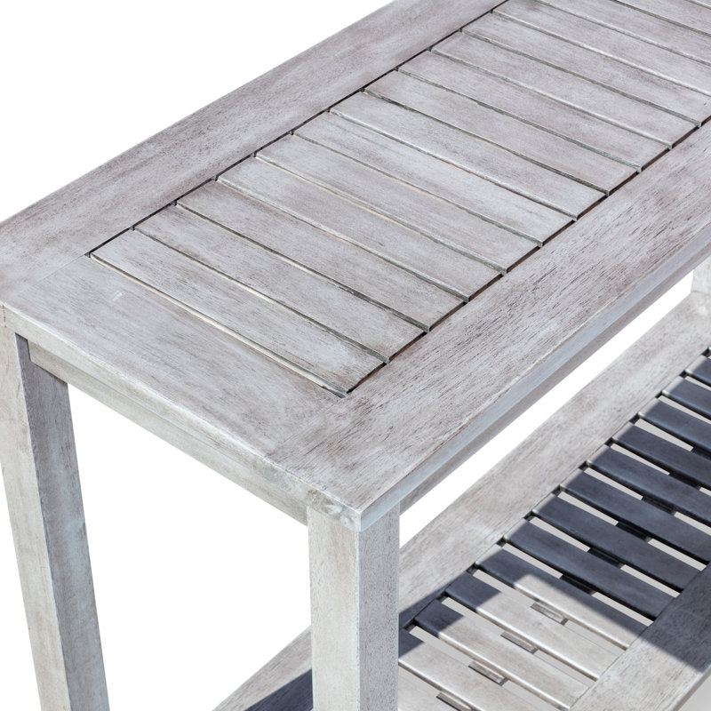 Console en eucalyptus gris argenté - Une table d'extérieur fonctionnelle et attrayante