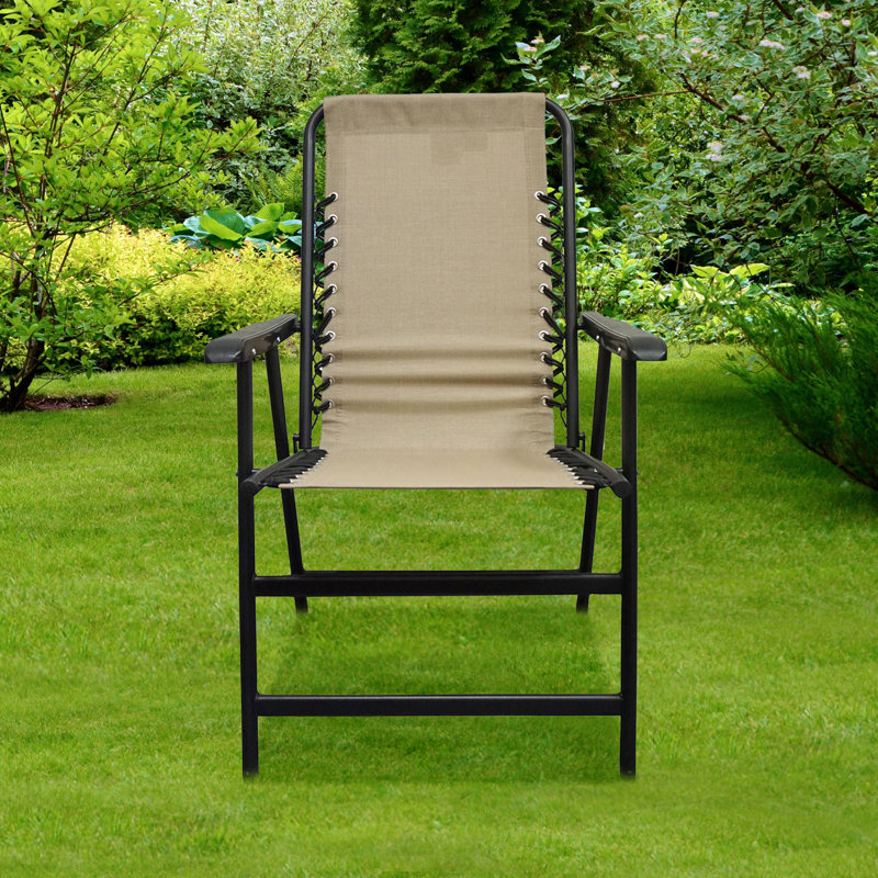 Infinity Beige Textaline Portable Zero Gravity Chair with Armrests