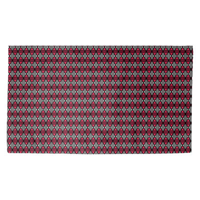 Tapis noir/rouge losanges Avicia