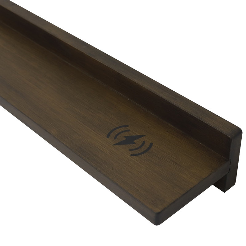 Ensemble de tablettes de recharge sans fil Caoimhlin, 32 po x 23,50 po, Bois rustique