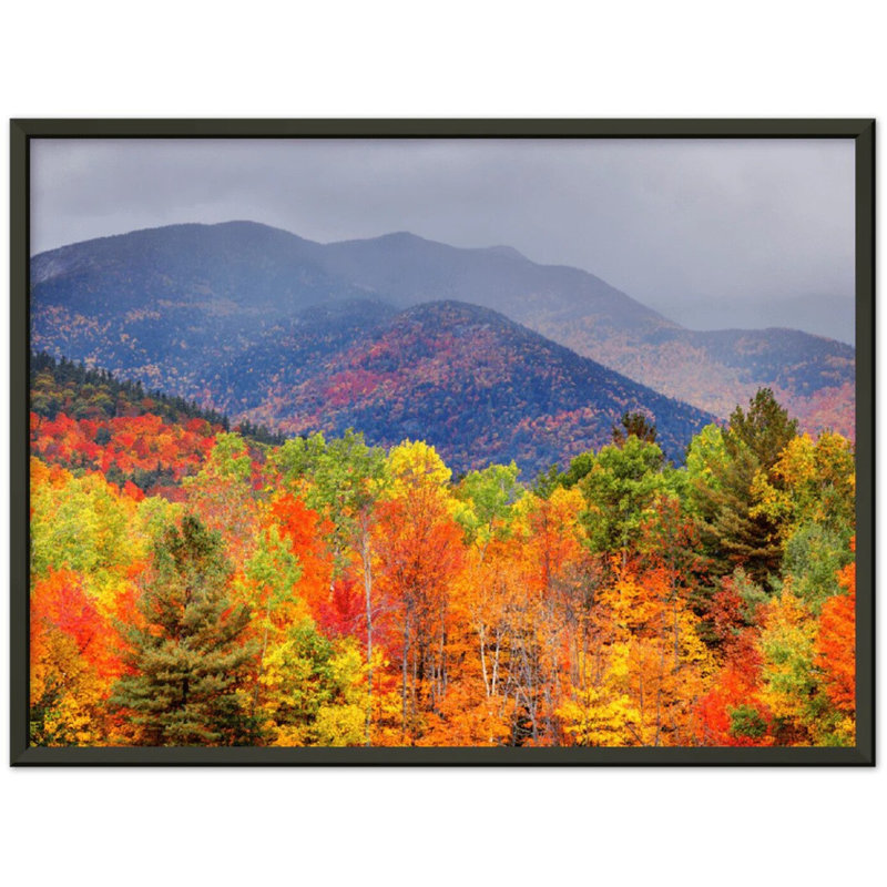 Reproduction d'automne, montagnes Adirondack, art mural paysage d'automne, affiche sur toile forêt Adirondack, Acrylique