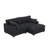 3 - Piece Upholstered Gray Faux Rabbit Fur Flannel Reversible Modular Sofa Living Room Sectional Couch with Ottoman-334492217