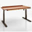 Bureau Mid-Century moderne en bois massif et acier au carbone réglable en hauteur-922560831