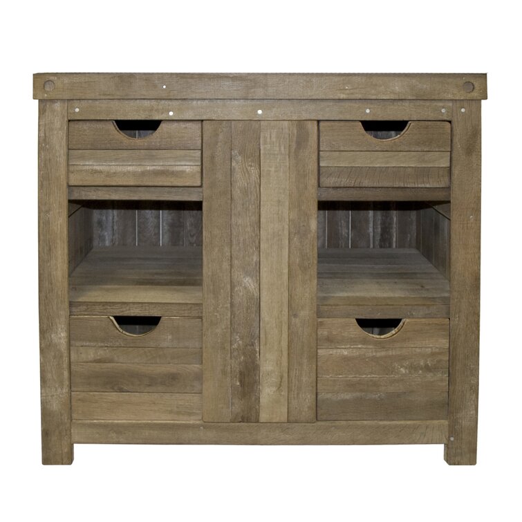 Vintner's 48-Inch Reclaimed Wine Stave Vanity Base