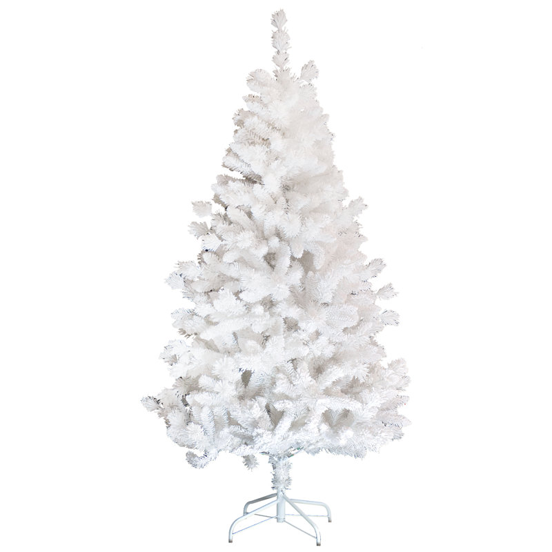 Otwell White Teddy Flocked Artificial Spruce Christmas Tree