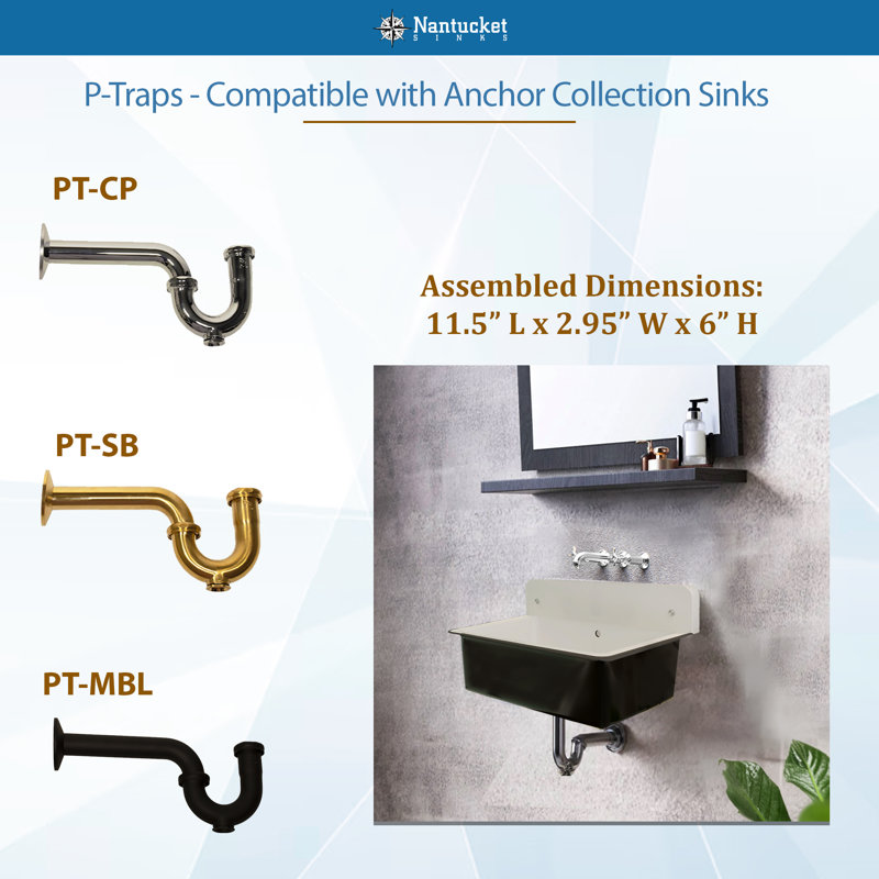 Anchor 14" Iron Rectangular Wall Mount Bathroom Sink with Overflow, Black/White