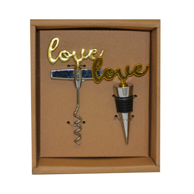 Shellie Love Opener and Stopper Wine Barware Accessory 2 Piece Gift Set