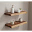Ensemble de 2 tablettes flottantes en bois massif Live Edge