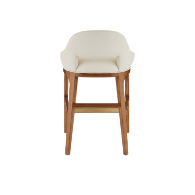 Inga Upholstered Stool with Solid Wood Frame
