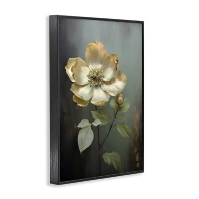 «White Floret Petals», estampe numérique encadrée par Petals Prints Design