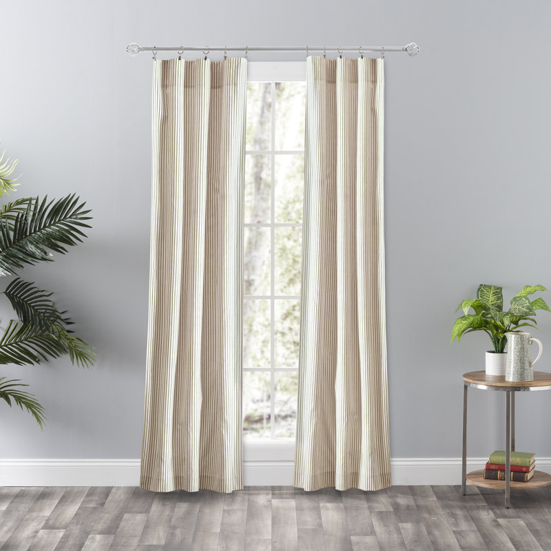 Charis Room Darkening Curtain Pair, Tan, 28" x 84"