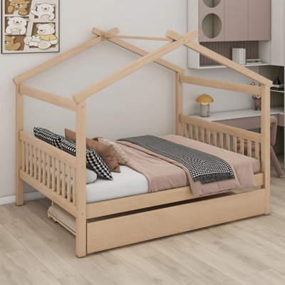 Lit en bois avec couchette