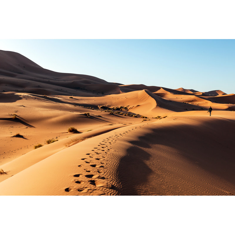 Male Walking On Sand - Wrapped Canvas Print, 30cm H x 46cm W x 3.8cm D