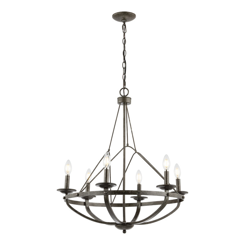 Lustre traditionnel à intensité variable 6 lumières Yavette
